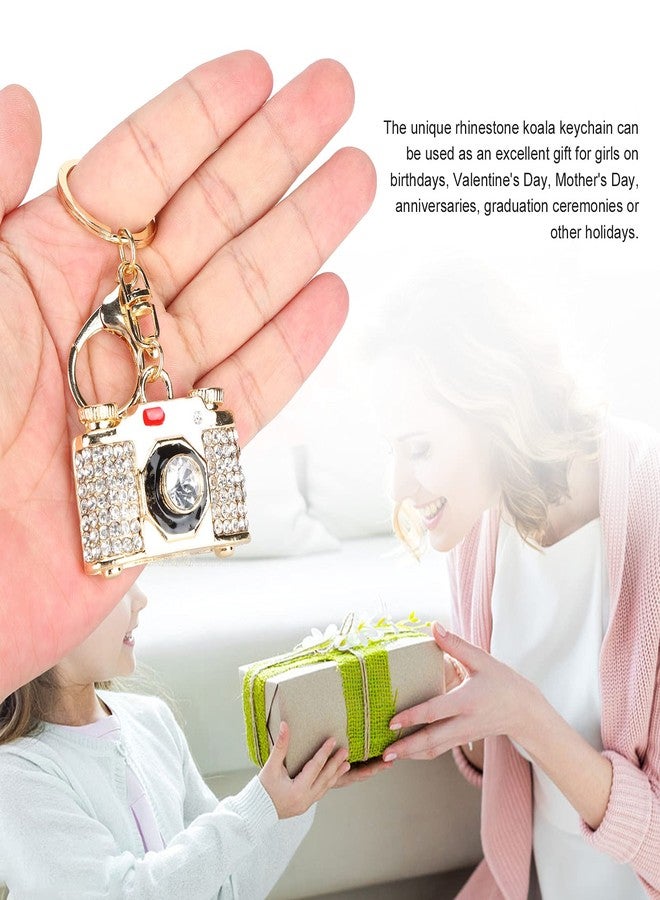 ZPSHYD Cute Keychain for Women, Sparkling Crystal Rhinestones Keychain Charm Key Ring with Rhinestone Decoration Metal Key Chain (Camera) - Image 5